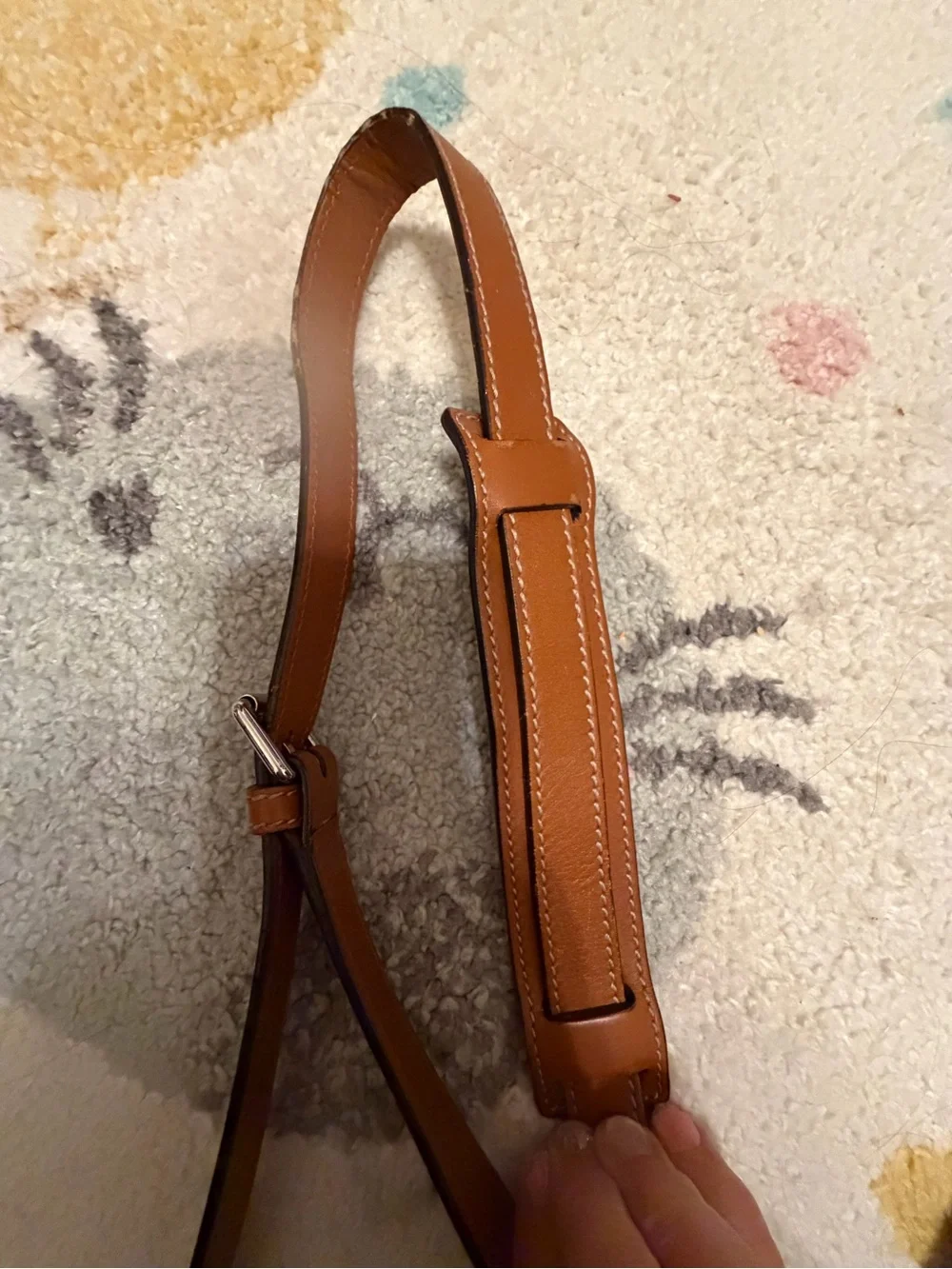 Gucci Black Monogram Messenger Bag with Brown Leather Strap